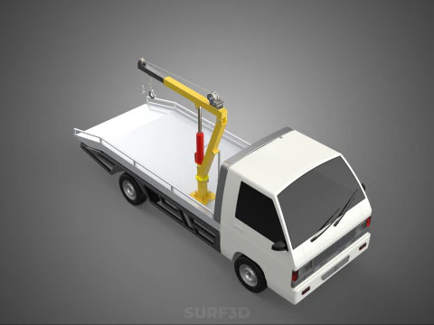 HYDRAULIC CRANE MANUAL HAND CRANK WINCH HOOK JIB TRUCK PICKUP 3D Model