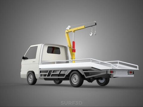 HYDRAULIC CRANE MANUAL HAND CRANK WINCH HOOK JIB TRUCK PICKUP 3D Модель