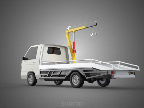 HYDRAULIC CRANE MANUAL HAND CRANK WINCH HOOK JIB TRUCK PICKUP 3D Model