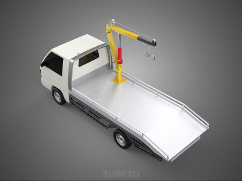 HYDRAULIC CRANE MANUAL HAND CRANK WINCH HOOK JIB TRUCK PICKUP 3D Модель