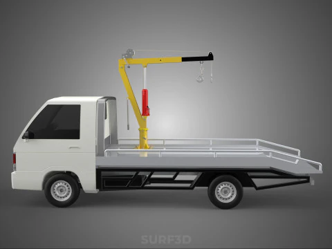 HYDRAULIC CRANE MANUAL HAND CRANK WINCH HOOK JIB TRUCK PICKUP 3D Model