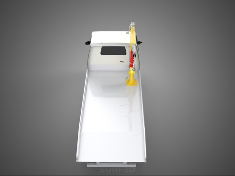HYDRAULIC CRANE MANUAL HAND CRANK WINCH HOOK JIB TRUCK PICKUP 3D Модель