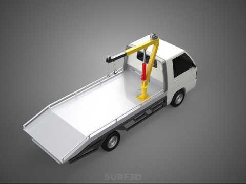 HYDRAULIC CRANE MANUAL HAND CRANK WINCH HOOK JIB TRUCK PICKUP 3D Модель