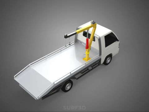 HYDRAULIC CRANE MANUAL HAND CRANK WINCH HOOK JIB TRUCK PICKUP 3D Model