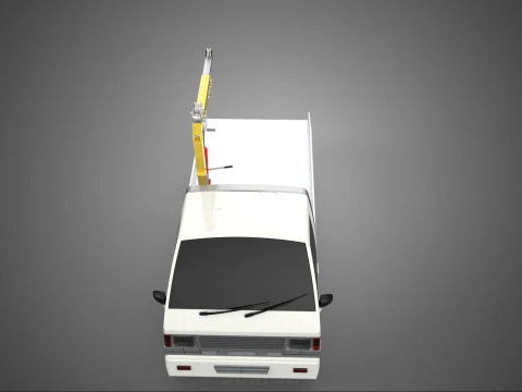 HYDRAULIC CRANE MANUAL HAND CRANK WINCH HOOK JIB TRUCK PICKUP 3D Model