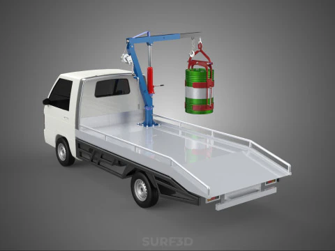 CRIC GRU IDRAULICA MANOVELLA VERRICELLO FIOCCO TAMBURO CAMION PICKUP AUTO Modello 3D