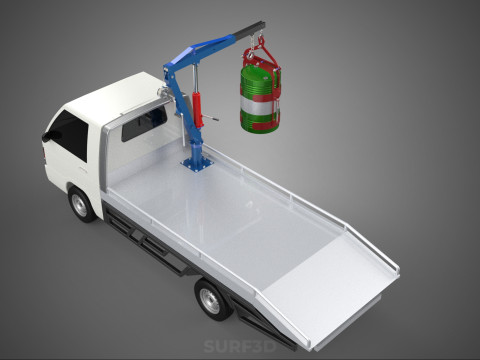 JACK HYDRAULIC CRANE HAND CRANK WINCH JIB DRUM TRUCK PICKUP CAR Modelo 3D