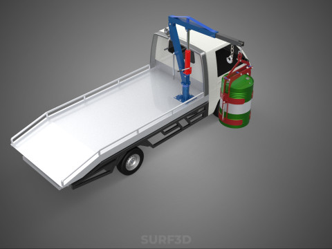 JACK HYDRAULIC CRANE HAND CRANK WINCH JIB DRUM TRUCK PICKUP CAR Modelo 3D