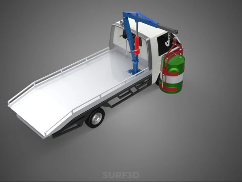 JACK HYDRAULIC CRANE HAND CRANK WINCH JIB DRUM TRUCK PICKUP CAR 3D Model
