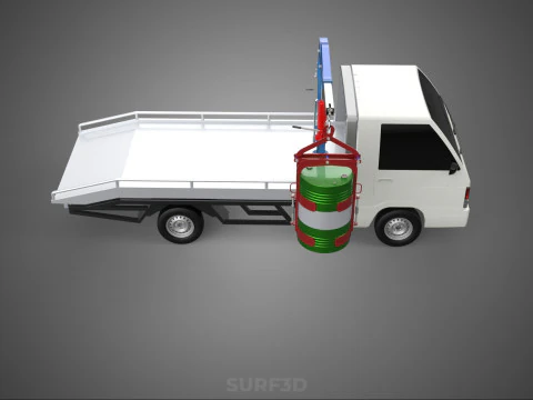 JACK HYDRAULIC CRANE HAND CRANK WINCH JIB DRUM TRUCK PICKUP CAR 3D Model