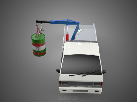 JACK HYDRAULIC CRANE HAND CRANK WINCH JIB DRUM TRUCK PICKUP CAR Modelo 3D