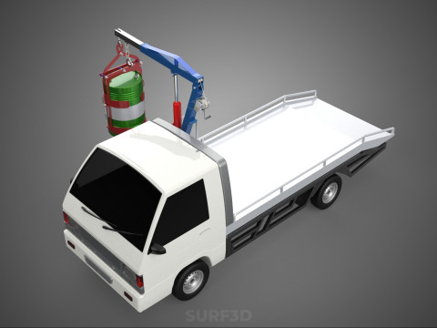 JACK HYDRAULIC CRANE HAND CRANK WINCH JIB DRUM TRUCK PICKUP CAR Modelo 3D