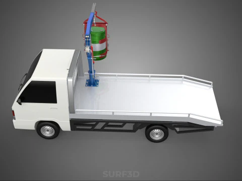 JACK HYDRAULIC CRANE HAND CRANK WINCH JIB DRUM TRUCK PICKUP CAR 3D Model