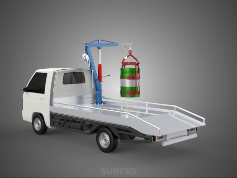 JACK HYDRAULIC CRANE HAND CRANK WINCH JIB DRUM TRUCK PICKUP CAR Modelo 3D