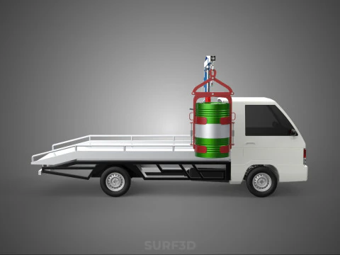 JACK HYDRAULIC CRANE HAND CRANK WINCH JIB DRUM TRUCK PICKUP CAR 3D Model