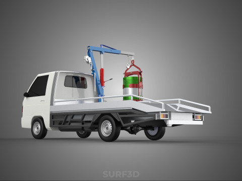 JACK HYDRAULIC CRANE HAND CRANK WINCH JIB DRUM TRUCK PICKUP CAR Modelo 3D