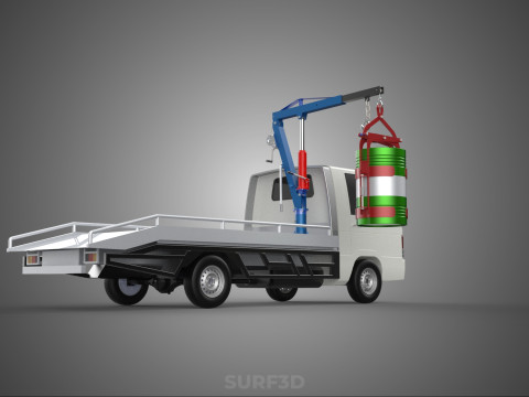 JACK HYDRAULIC CRANE HAND CRANK WINCH JIB DRUM TRUCK PICKUP CAR Modelo 3D