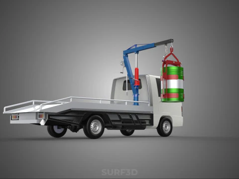 JACK HYDRAULIC CRANE HAND CRANK WINCH JIB DRUM TRUCK PICKUP CAR 3D Model