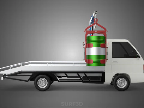 JACK HYDRAULIC CRANE HAND CRANK WINCH JIB DRUM TRUCK PICKUP CAR 3D Model