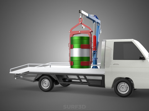 JACK HYDRAULIC CRANE HAND CRANK WINCH JIB DRUM TRUCK PICKUP CAR Modelo 3D