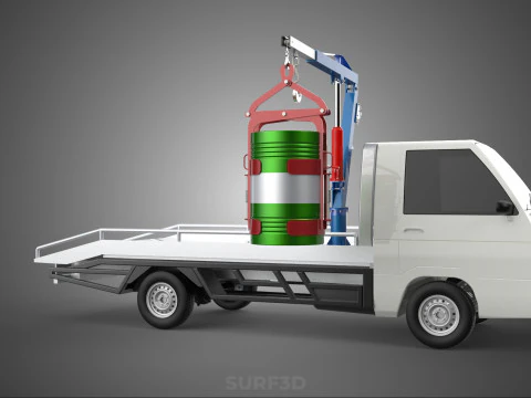 JACK HYDRAULIC CRANE HAND CRANK WINCH JIB DRUM TRUCK PICKUP CAR 3D Model
