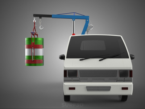 JACK HYDRAULIC CRANE HAND CRANK WINCH JIB DRUM TRUCK PICKUP CAR Modelo 3D