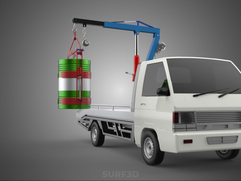 JACK HYDRAULIC CRANE HAND CRANK WINCH JIB DRUM TRUCK PICKUP CAR Modelo 3D
