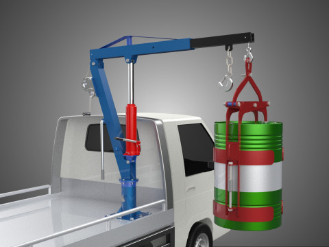 JACK HYDRAULIC CRANE HAND CRANK WINCH JIB DRUM TRUCK PICKUP CAR Modelo 3D