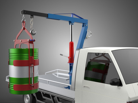 JACK HYDRAULIC CRANE HAND CRANK WINCH JIB DRUM TRUCK PICKUP CAR Modelo 3D