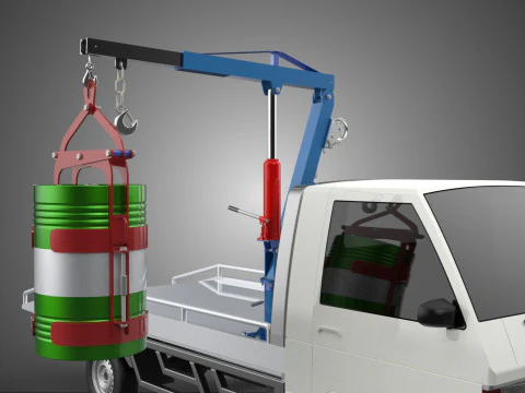 JACK HYDRAULIC CRANE HAND CRANK WINCH JIB DRUM TRUCK PICKUP CAR 3D Model
