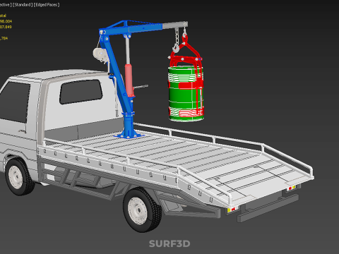 JACK HYDRAULIC CRANE HAND CRANK WINCH JIB DRUM TRUCK PICKUP CAR Modelo 3D