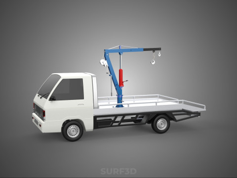 HYDRAULIC JACK CRANE HAND CRANK WINCH HOOK TOWING TRUCK PICKUP Modelo 3D