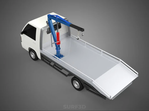 HYDRAULIC JACK CRANE HAND CRANK WINCH HOOK TOWING TRUCK PICKUP 3D Model