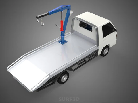 HYDRAULIC JACK CRANE HAND CRANK WINCH HOOK TOWING TRUCK PICKUP 3D Model