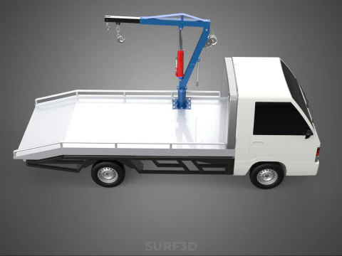 HYDRAULIC JACK CRANE HAND CRANK WINCH HOOK TOWING TRUCK PICKUP 3D Model