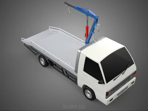 HYDRAULIC JACK CRANE HAND CRANK WINCH HOOK TOWING TRUCK PICKUP 3D Model