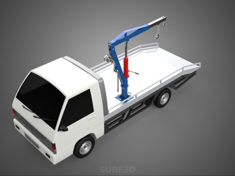 CRIC IDRAULICO GRU MANOVELLA VERRICELLO GANCIO RIMORCHIO CAMION PICKUP Modello 3D