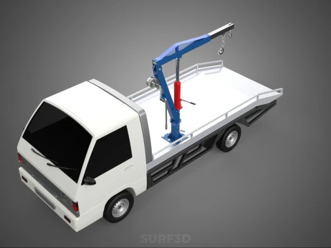 HYDRAULIC JACK CRANE HAND CRANK WINCH HOOK TOWING TRUCK PICKUP 3D Model
