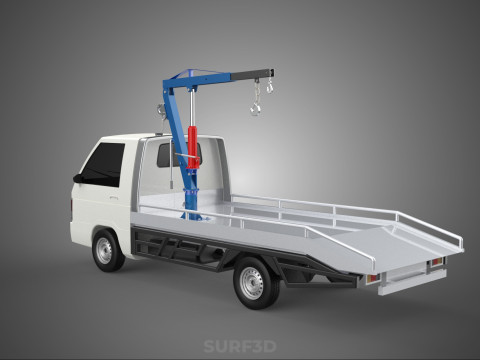 CRIC IDRAULICO GRU MANOVELLA VERRICELLO GANCIO RIMORCHIO CAMION PICKUP Modello 3D