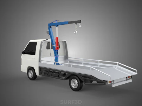 HYDRAULIC JACK CRANE HAND CRANK WINCH HOOK TOWING TRUCK PICKUP 3D Model