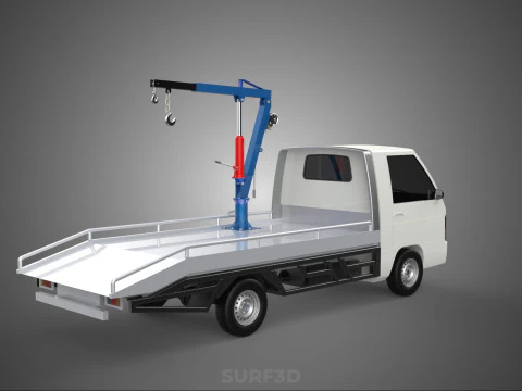 HYDRAULIC JACK CRANE HAND CRANK WINCH HOOK TOWING TRUCK PICKUP 3D Model