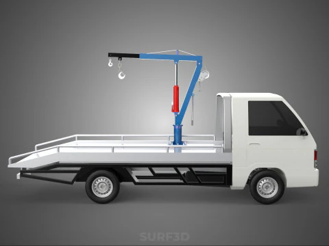 HYDRAULIC JACK CRANE HAND CRANK WINCH HOOK TOWING TRUCK PICKUP 3D Model