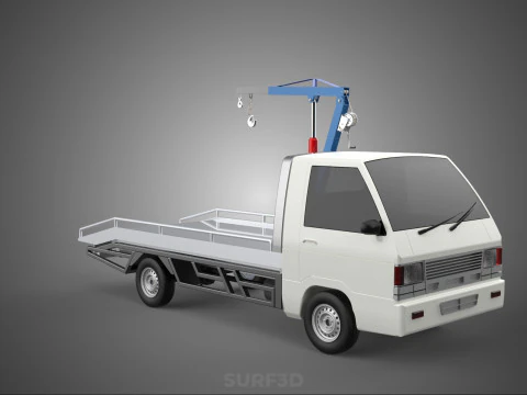 HYDRAULIC JACK CRANE HAND CRANK WINCH HOOK TOWING TRUCK PICKUP 3D Model