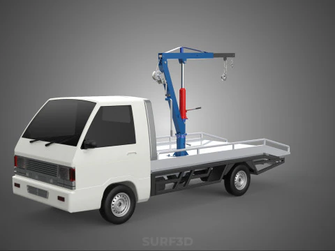HYDRAULIC JACK CRANE HAND CRANK WINCH HOOK TOWING TRUCK PICKUP 3D Model