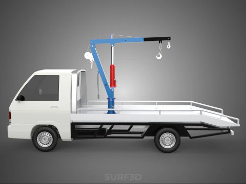 HYDRAULIC JACK CRANE HAND CRANK WINCH HOOK TOWING TRUCK PICKUP 3D Model