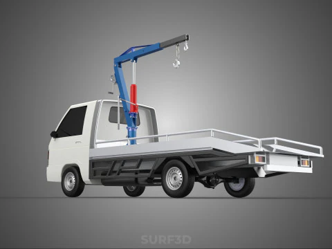 HYDRAULIC JACK CRANE HAND CRANK WINCH HOOK TOWING TRUCK PICKUP 3D Model