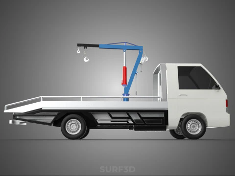 HYDRAULIC JACK CRANE HAND CRANK WINCH HOOK TOWING TRUCK PICKUP 3D Model
