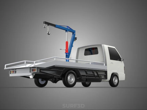 HYDRAULIC JACK CRANE HAND CRANK WINCH HOOK TOWING TRUCK PICKUP 3D Model