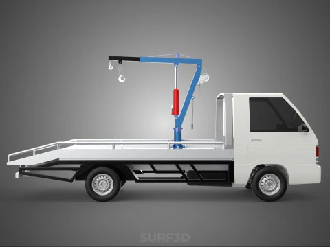 HYDRAULIC JACK CRANE HAND CRANK WINCH HOOK TOWING TRUCK PICKUP 3D Model