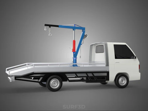 HYDRAULIC JACK CRANE HAND CRANK WINCH HOOK TOWING TRUCK PICKUP 3D Model